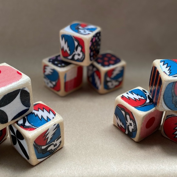 Set of 3 decorative 1.5 inch Grateful Dead blocks - Picture 4 of 4